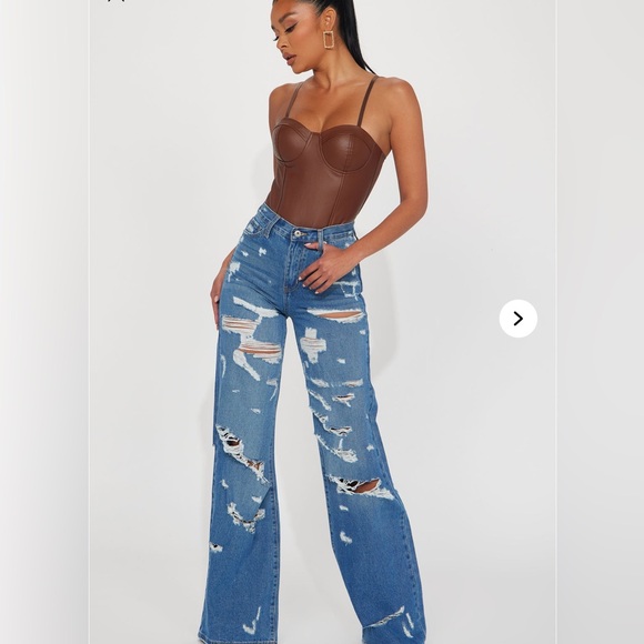 Super Destroyed Wide Leg Jeans - Picture 2 of 3